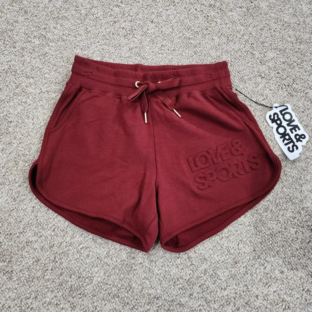 NWT Love & Sports Women's Embossed Logo Lounge Shorts